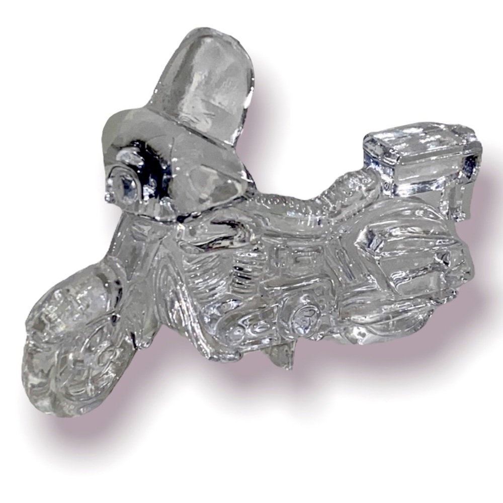 Vintage crystal mortocycle figurine Rare